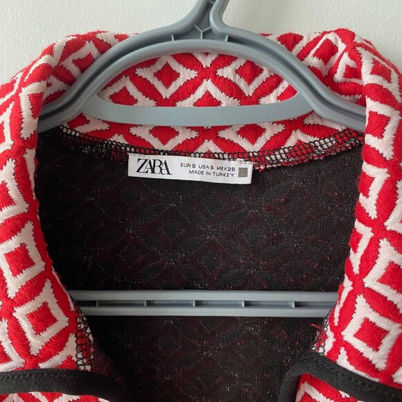 Zara Red Jacquard Dress - Picture 4 of 5